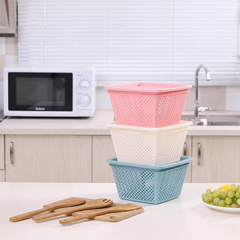 Plastic Storage Basket, Hollow Storage Box, Draining Basket, Kitchen Vegetable Washing Basket, Pet Hamster Basket, Multi-Functional Storage