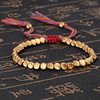 Cross-border new jewelry hand-woven text play line bracelet shaped copper bead bracelet creative pull tassel hand rope