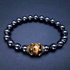 Cross-border new charm men's bracelet fashion luxury alloy crown tiger eye stone beads bracelet jewelry men