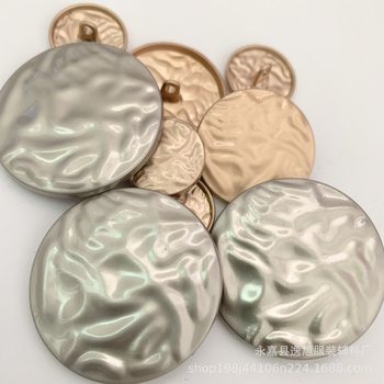 Spot creative crease surface round metal buttons high foot buckle decorative buckle hand sewing shaped buckle multi-specification wholesale