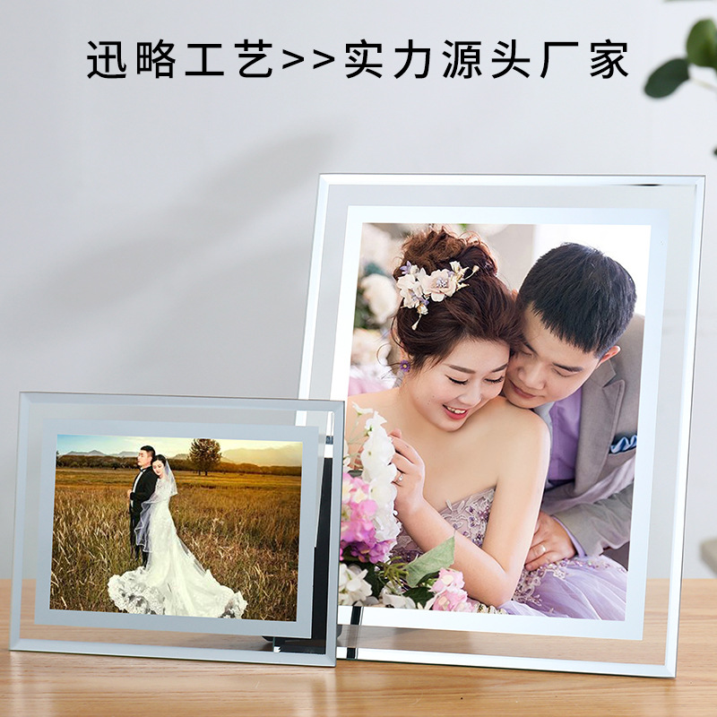 Wholesale Creative Gift Display Stand A4 Certificate Frame Manufacturer Picture Frame Ornaments Crystal Glass Photo Frame