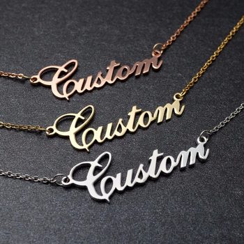 [Private Customization] Stainless Steel Name Necklace Plated Real Gold English Letter Bracelet Earrings Cross-border Hot Sale