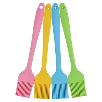 Baking Tools Colorful Silicone Integrated Butter Brush Small Silicone Brush 4 Colors High Temperature Resistant Barbecue Brush Factory Direct Sales