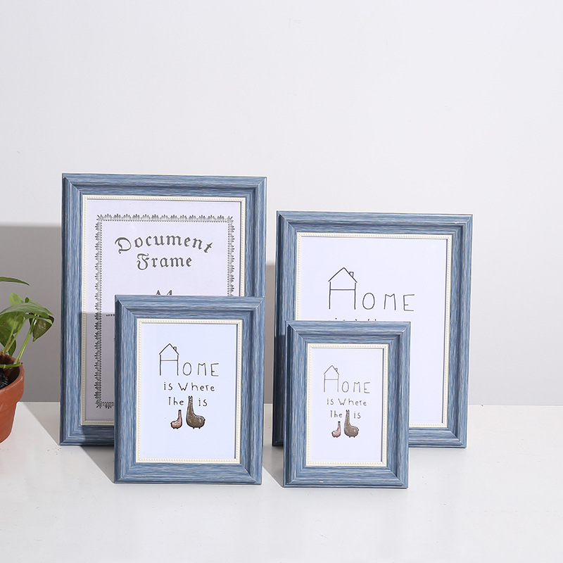 Nordic Retro Photo Frame for Tabletop or Wall Hanging 7inch Framed Ps Picture Frames Children's Photo Frame Manufacturer A3A4 Frame Processing
