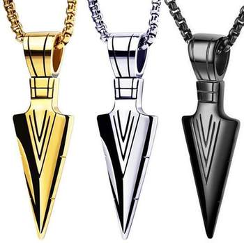 New Pharaoh spear arrow titanium steel necklace men's trendy domineering clavicle chain personality pendant hip hop sweater chain