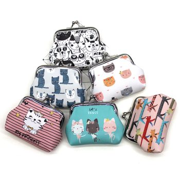 Kitten Printed Coin Purse Small Fresh Cartoon Student Wallet Women's Coin Bag Children's Hand Creative Bag