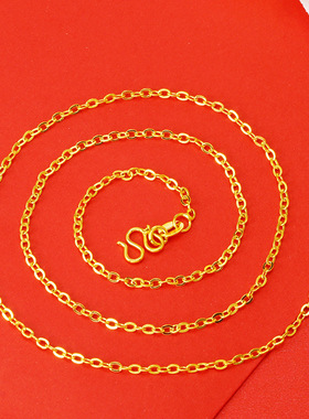 越南沙金项链子女夏季久不掉色吊坠锁骨链级感黄铜仿真首饰正品