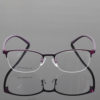 Women's business glasses frame ultra-light Oval half frame glasses frame can be equipped with anti-blue light flat myopia glasses frame women