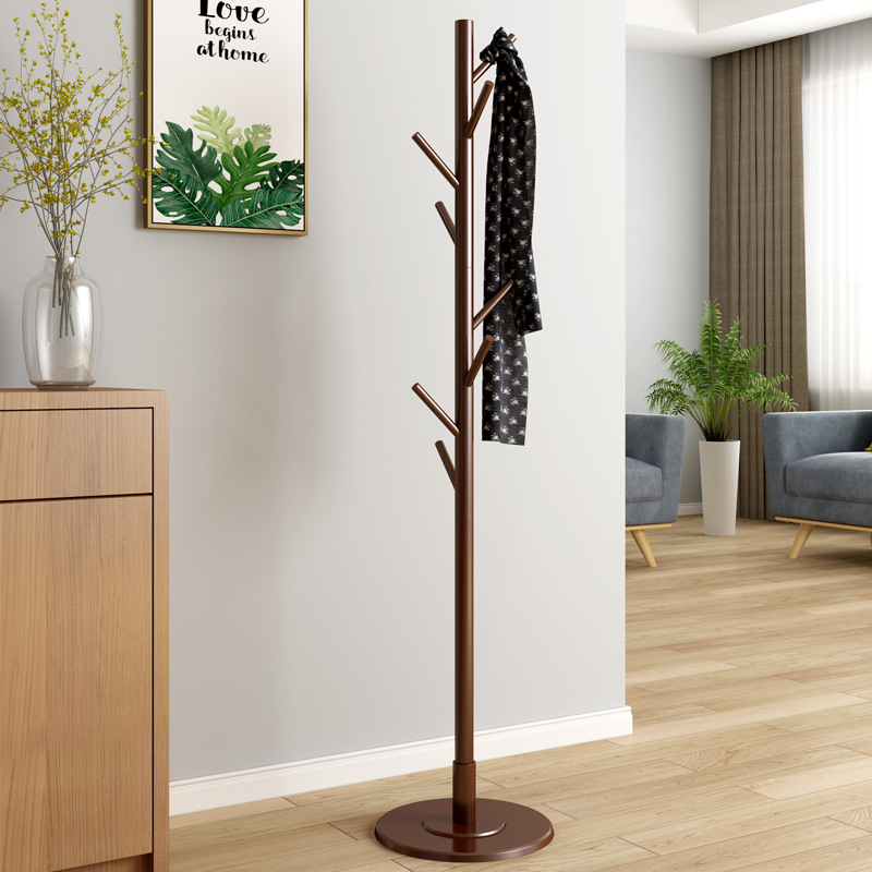 Fulin Kai Tak European Style Solid Wood Coat Rack Creative Disc Bottom Bedroom Living Room Floor Hanger Clothes Hanger