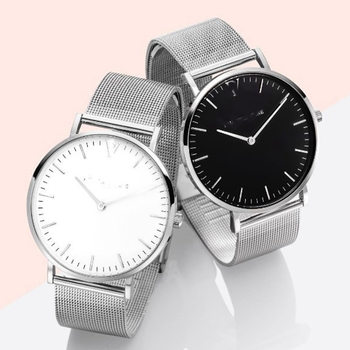 Steel Band Woven Watch New Model for Women Pv Fashion Stainless Steel Band Rose Gold Wholesale Watch with Large Dial