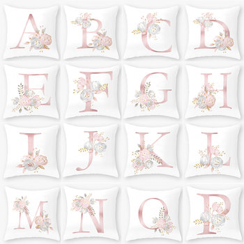 ins Nordic Pillow Case Pink Letter Cushion Pillow Case Car Sofa Waist Cushion Amazon Factory Wholesale