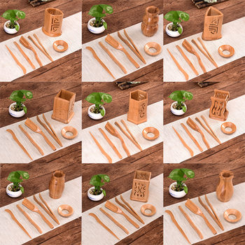 Factory wholesale tea ceremony six gentlemen combination set bamboo square hollow tea set kung fu tea set accessories