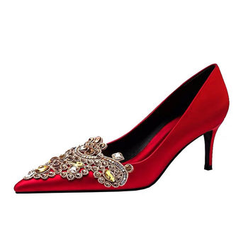 Hot sale British style fashion shoes flower gold embroidery lace colored glass resin Diamond Diy shoes accessories