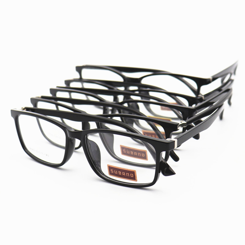 Korean Version Tr90 Eyeglass Frame Pure Black Tr90 Eyeglass Frame Square and Round Style with Prescription Eyeglass Frame Mixed Batch Lightweight