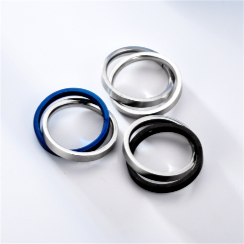 Cross-Border European and American Popular Jewelry, Fashionable Titanium Steel Double Ring Ring, Decompression, Anti-Anxiety, Mindfulness Meditation Rotating Ring