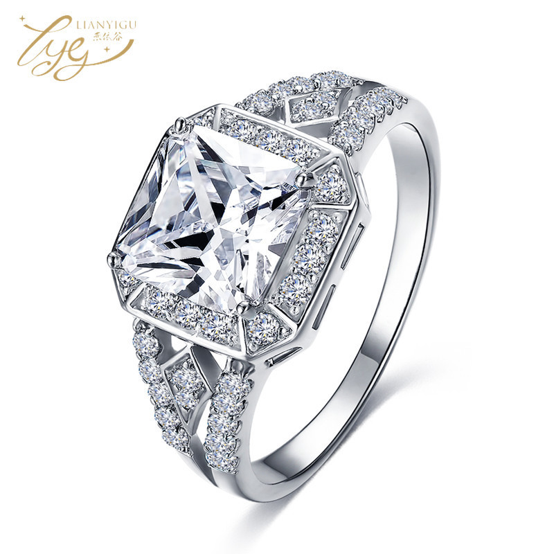 Cross-Mirror Classic Six-Claw Ring, High-End Heart Zircon Women's Ring, Environmentally Friendly Diamond Ring, European and American Luxury Trendy Jewelry Customization