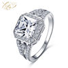 Cross-Mirror Classic Six-Claw Ring, High-End Heart Zircon Women's Ring, Environmentally Friendly Diamond Ring, European and American Luxury Trendy Jewelry Customization