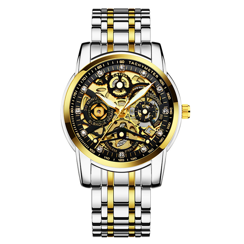 New Golden Seton Fashion Automatic Mechanical Watch Hollow Watch Men's Sports Waterproof Men's Watch Explosions