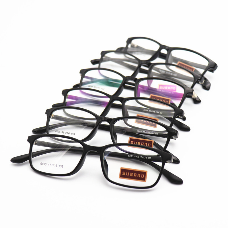 Korean Version Tr90 Eyeglass Frame Pure Black Tr90 Eyeglass Frame Square and Round Style with Prescription Eyeglass Frame Mixed Batch Lightweight
