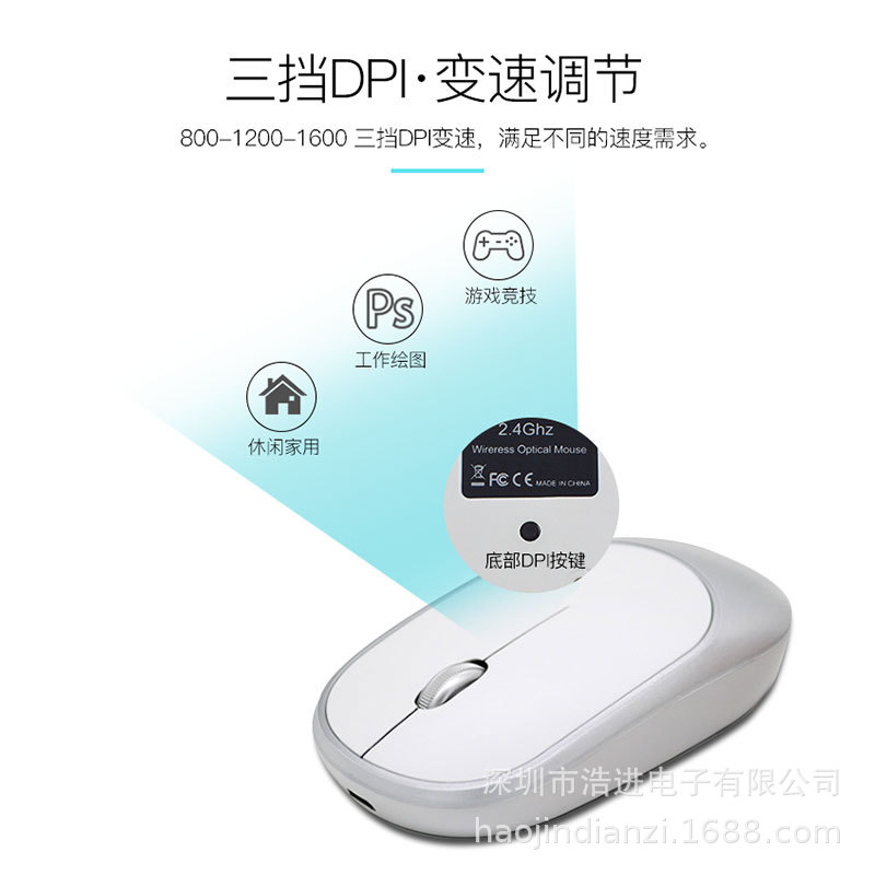 Manufacturer Cross-Border Wholesale Wireless Charging Mouse Silent Noiseless Laptop Accessories 2.4g Wireless