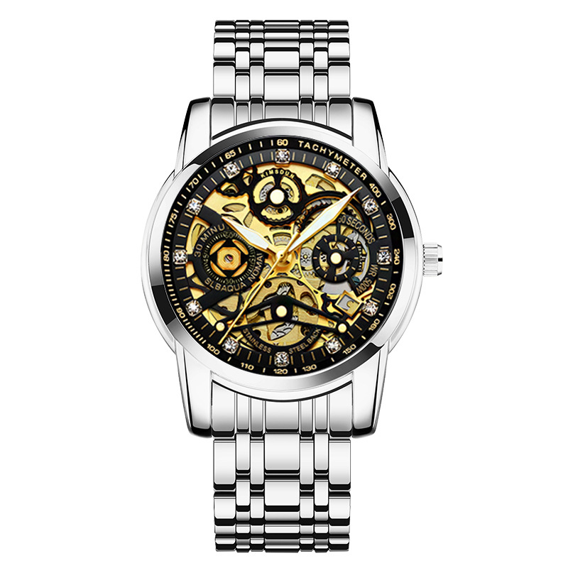 New Golden Seton Fashion Automatic Mechanical Watch Hollow Watch Men's Sports Waterproof Men's Watch Explosions