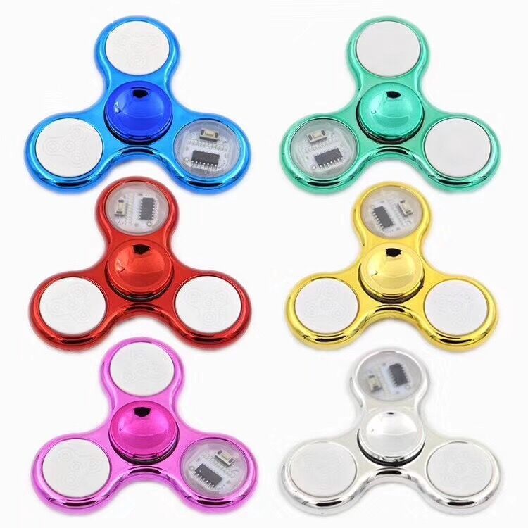 Fidget Spinner Glowing Led Music 18-Piece Pattern Rotating Finger Crystal Spinner Kidsren's Street Stall Supply Wholesale