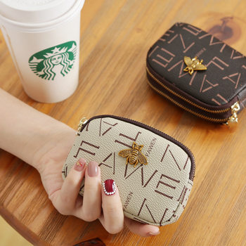 2025 New Fashion Trend Coin Purse Women's Big Brand Double Zipper Coin Bag Large Capacity Small Wallet Printed Letters