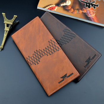 New Men's Wallet Men's Long Wallet Men's Vertical Fashionable Casual Soft Wallet Multi-card Large Capacity Suit Bag