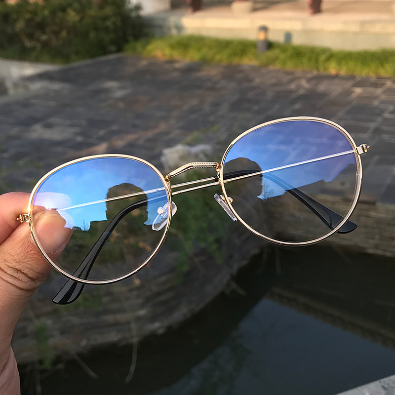 Korean Style Trendy Small Fresh Glasses for Women Small Frame Literary Student Myopia Glasses Frame Oval Cute Flat Glasses Frame for Men