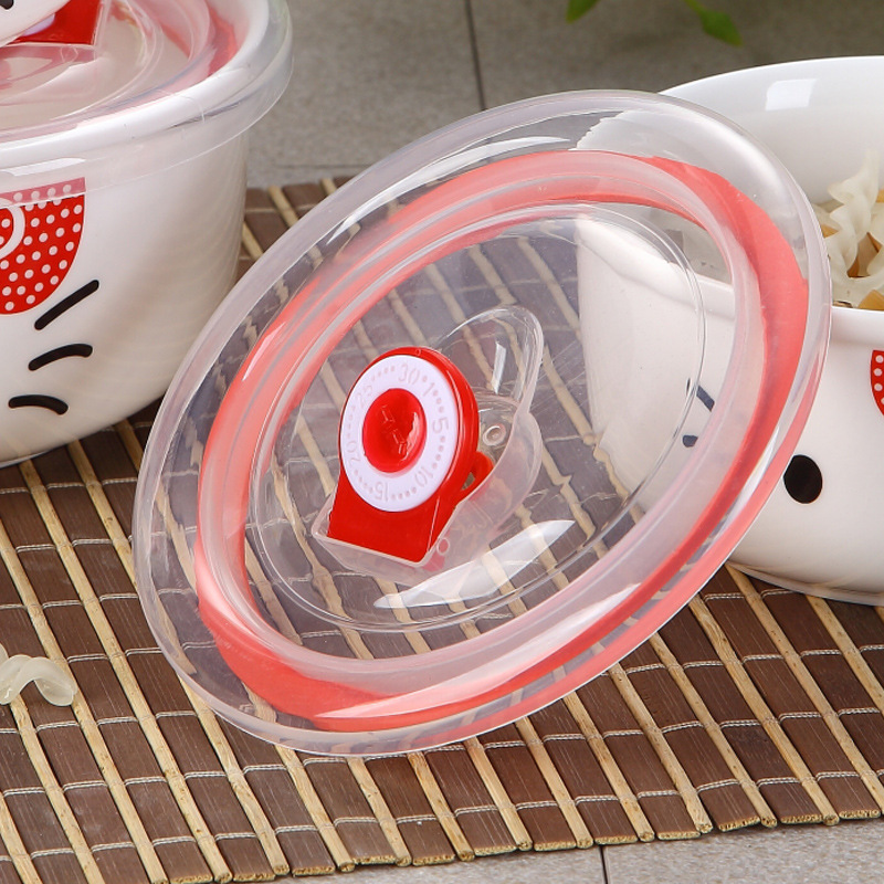 Ceramic fresh-keeping bowl 5/6 inch refrigerator microwave oven lunch box fresh-keeping box sealed bowl with lid instant noodle bowl