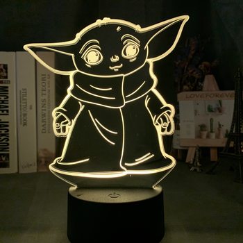 American cartoon table lamp babyyoda3D Night Light Star Wars little Yoda colorful remote control touch foreign trade model
