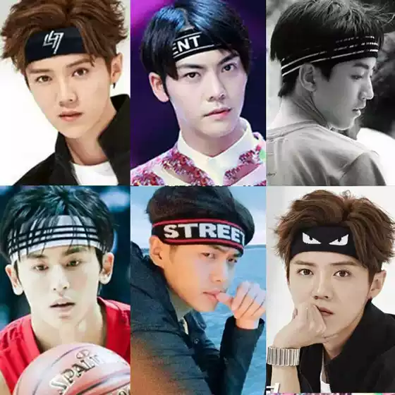 Sports headband, celebrity style hair accessories for both male and female students, face washing, makeup, headband, sweat absorbing, hip-hop, trendy accessories