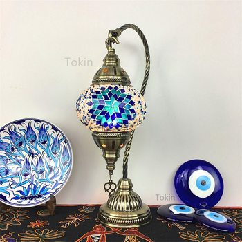 Moroccan Table Lamp Vintage Romantic Night Light Bedroom Restaurant Hotel Bar Turkish Handmade Glass Small Table Lamp