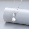 European and American S925 sterling silver pearl earrings necklace set women's fashion high-end pendant diy empty holder jewelry wholesale