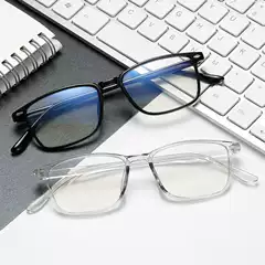 New Non-Deformable Finished Myopia Glasses for Women Tr90 Blue Film Myopia Glasses Flat Glasses Anti-Blue Light Frame Glasses