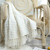 White Blanket Chenille Knitted Blanket Casual Shawl Cover Blanket Sofa Blanket Blanket Homestay Bed End Blanket