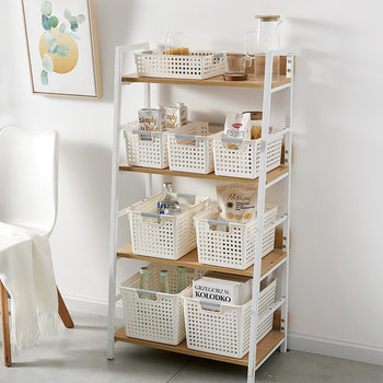 Thickened Storage Frame Rectangular Storage Basket Blue Kitchen Bathroom Storage Box Plastic Storage Basket Desktop Storage Basket