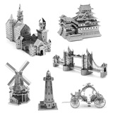 Металлическая сборная модель DIY puzzle building Триумфальная арка Голландская ветряная мельница Эйфелева башня Маяк
