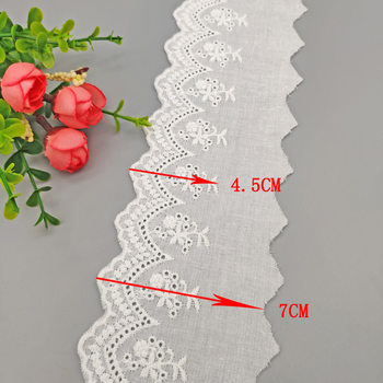In Stock 7cm Wave-Edged Lace DIY Neckline Skirt Lace Computer Embroidery Cotton Fabric Embroidery Lace Accessories Fabric