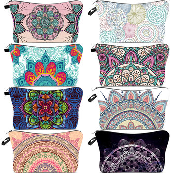 Amazon Cross-border Mandala Printed Pattern Cosmetic Bag Women's Clutch Multi-functional Travel Storage Bag