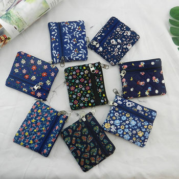 Korean Style Coin Purse Women's Fabric Hand-Held Cloth Wallet Mini Cotton and Linen Card Holder Small Fresh Canvas Small Handbag