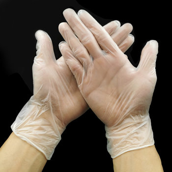 Wholesale disposable gloves transparent pvc gloves rubber gloves embroidered industrial labor protection gloves