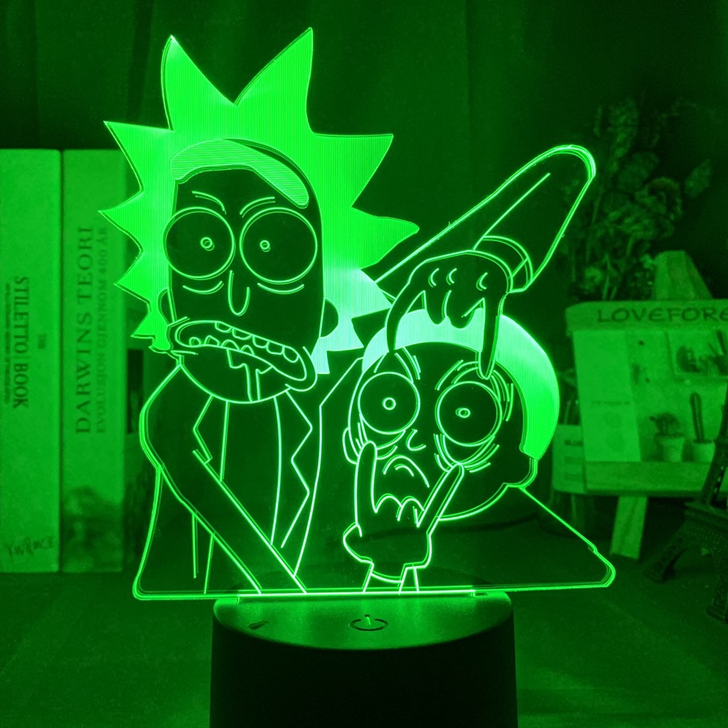 Rick and Morty 3D night light acrylic LED colorful touch 16-color remote control Amazon foreign trade hot money