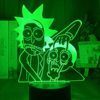 Rick and Morty 3D night light acrylic LED colorful touch 16-color remote control Amazon foreign trade hot money