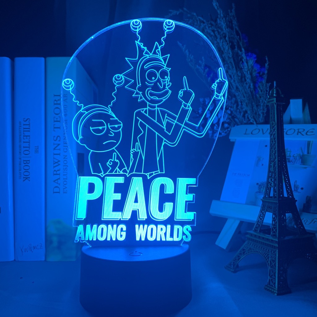 Rick and Morty 3D night light acrylic LED colorful touch 16-color remote control Amazon foreign trade hot money