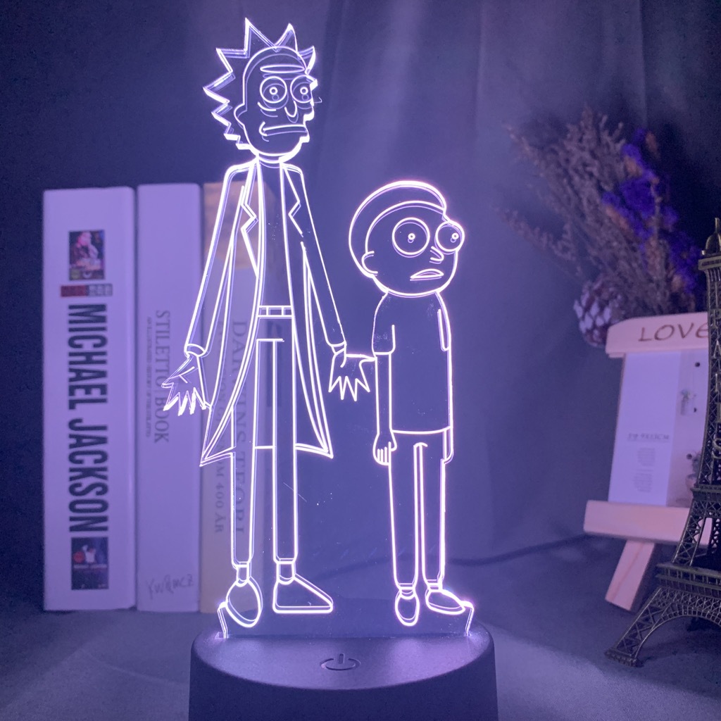 Rick and Morty 3D night light acrylic LED colorful touch 16-color remote control Amazon foreign trade hot money