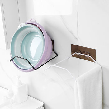 Wrought Iron Washbasin Rack Bathroom Storage Rack Punch-free Hanger Wall-mounted Bathroom Strong Hook Kitchen Hook Storage Rack