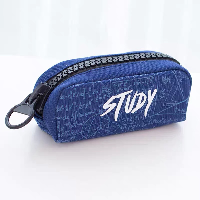 Tome Student Master Large Zipper Pencil Bag Simple Creative Large Capacity Canvas Pencil Bag Boys Supplies Pencil Case