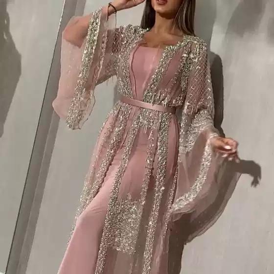 2025 Cross-Border New European and American Export Women's Clothing Bronzing Large Hem Dress Sexy Long Skirt Shawl Banquet Evening Dress