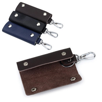 Guangzhou Wholesale First-Layer Cowhide Household Key Bag Men's Retro Gift Promotion Universal Key Bag Genuine Leather